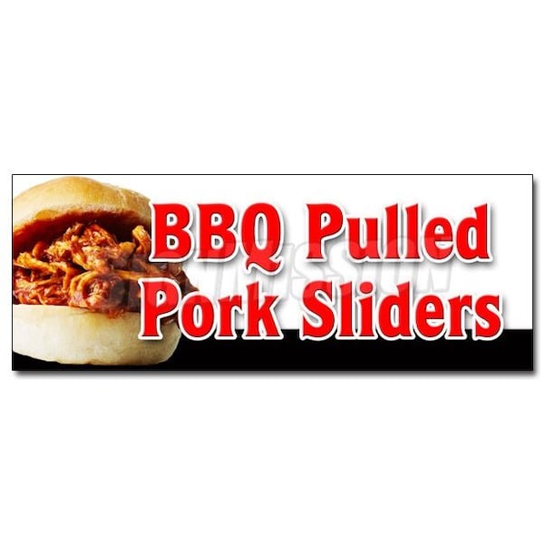 BBQ PULLED PORK SLIDERS DECAL sticker barbeque bar-b-que smoked, D-12 Bbq Pulled Pork Sliders